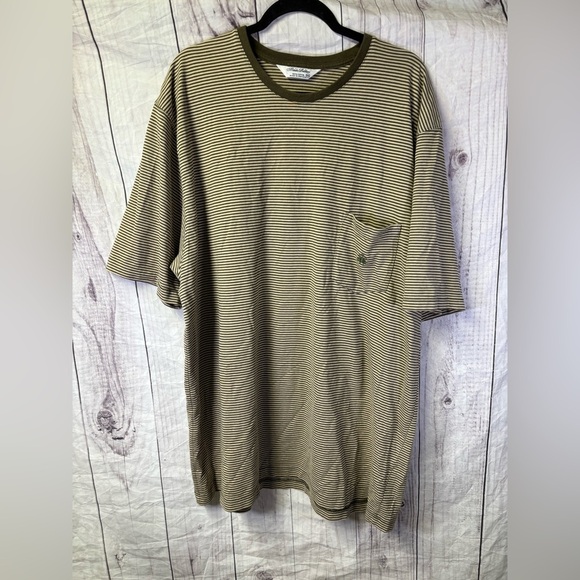 Brooks Brothers Tan Striped Oversized Short Sleeve Tee XXL - Picture 1 of 6